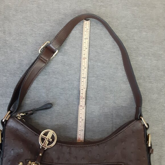 Giani Bernini Purse Crossbody Brown Pockets Adjustable Strap Man Made - Picture 3 of 10